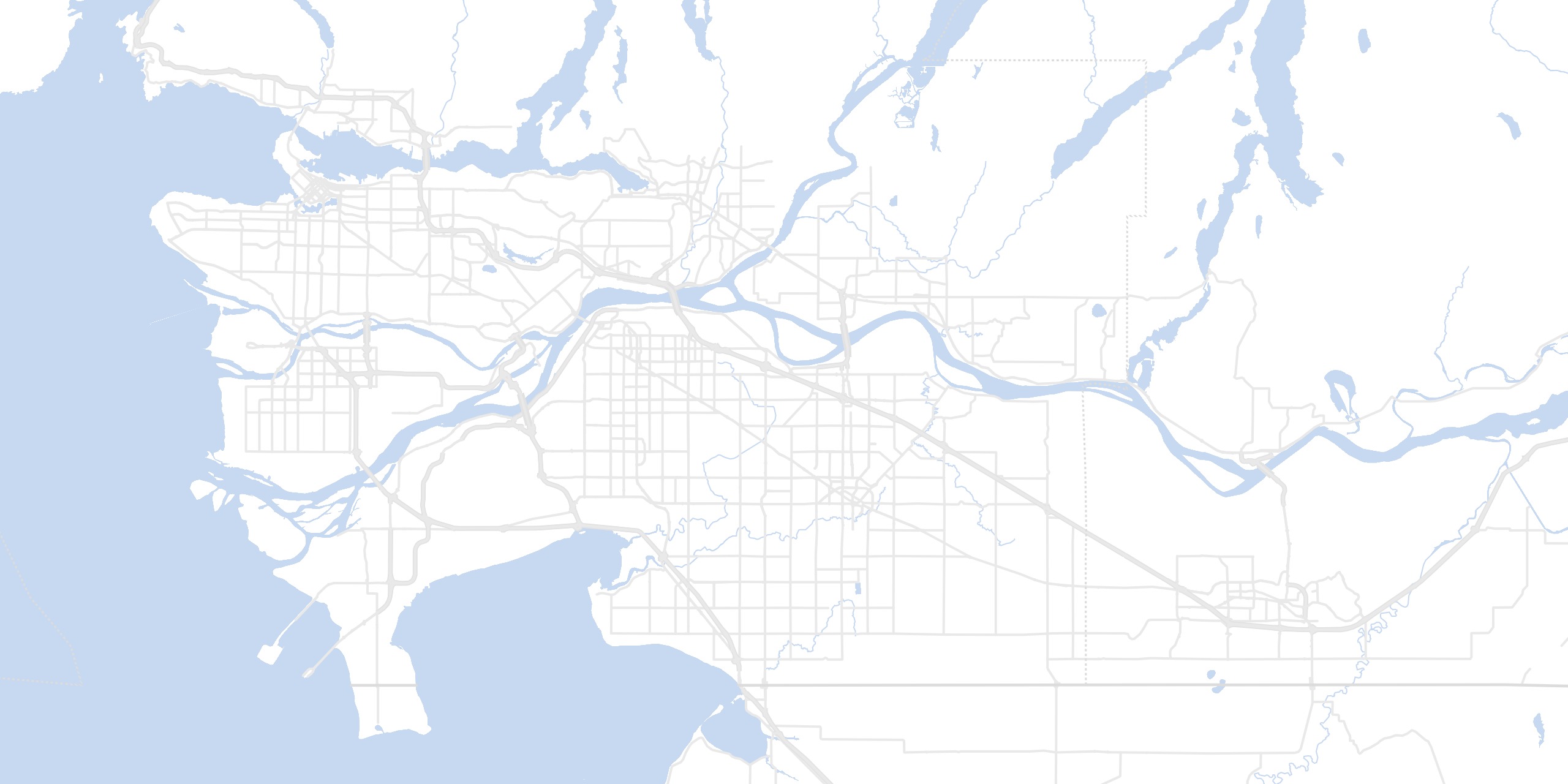 Map of Metro Vancouver and the Fraser Valley